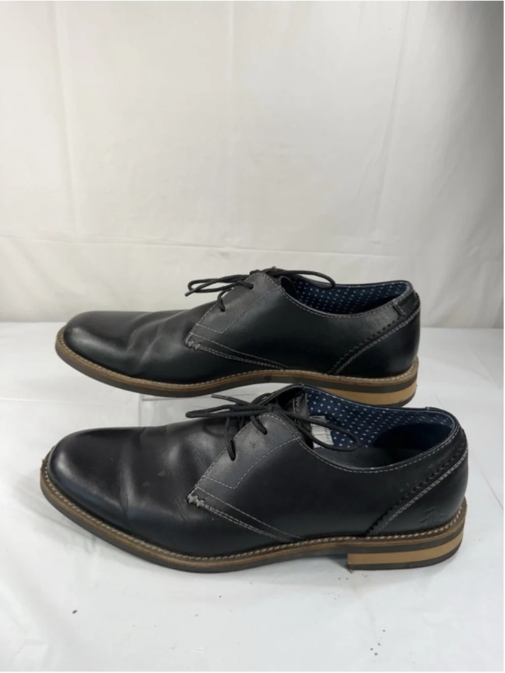 Original Penguin Munsingwear Wade Men's 13M Black Leather Oxfords Lace Up Shoes